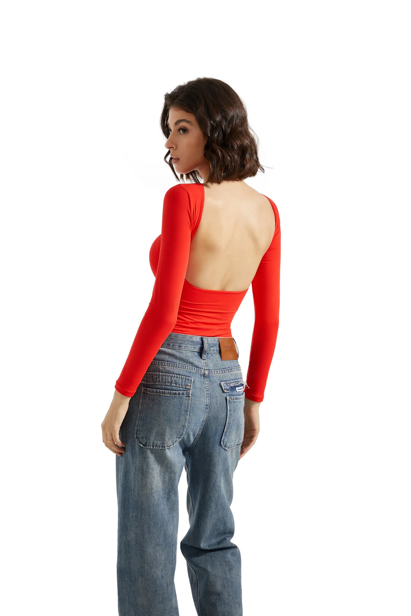 Buttery Soft Open Back Shirt - Long Sleeve - Image 59