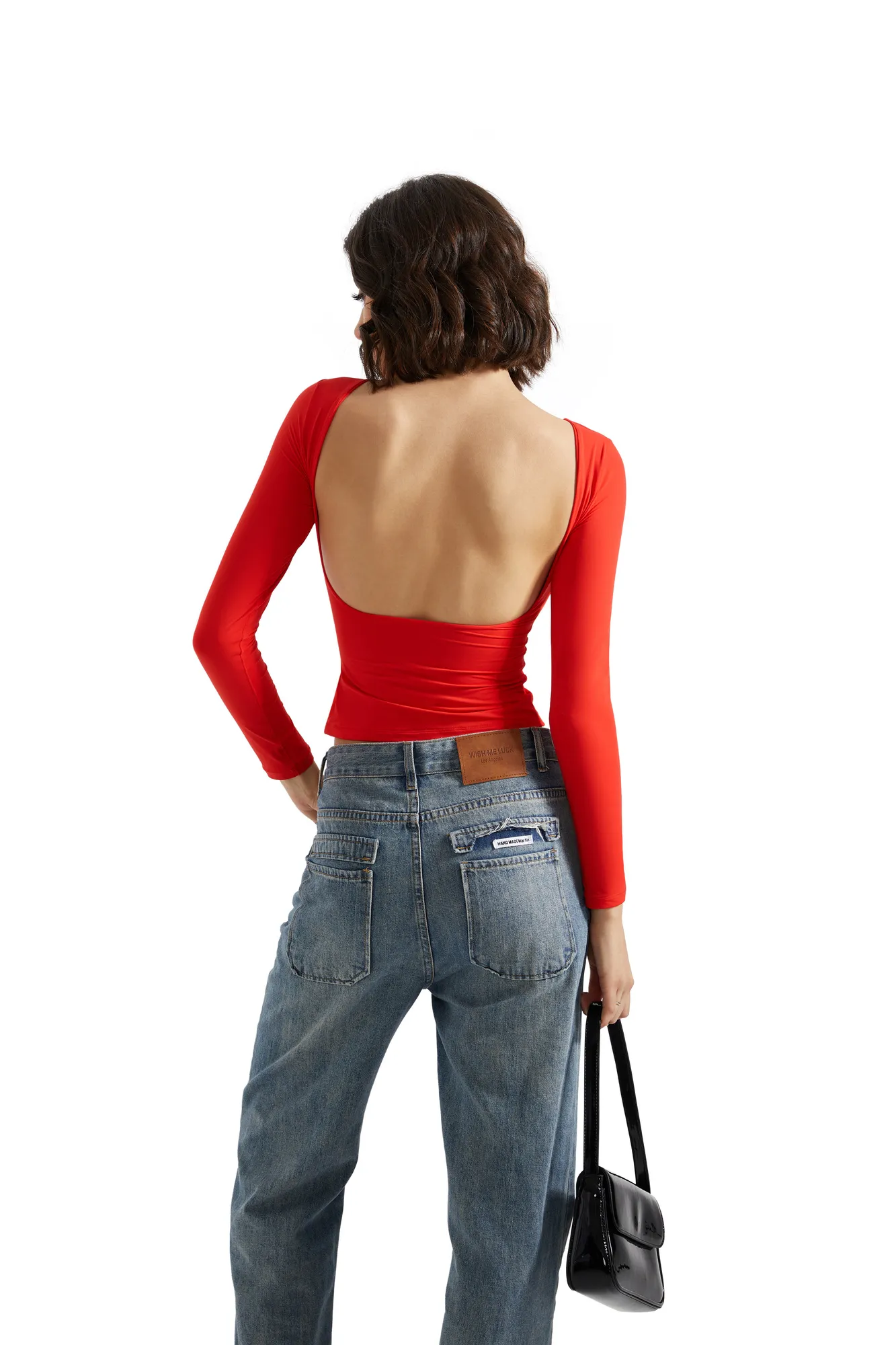 Buttery Soft Open Back Shirt - Long Sleeve - Image 61