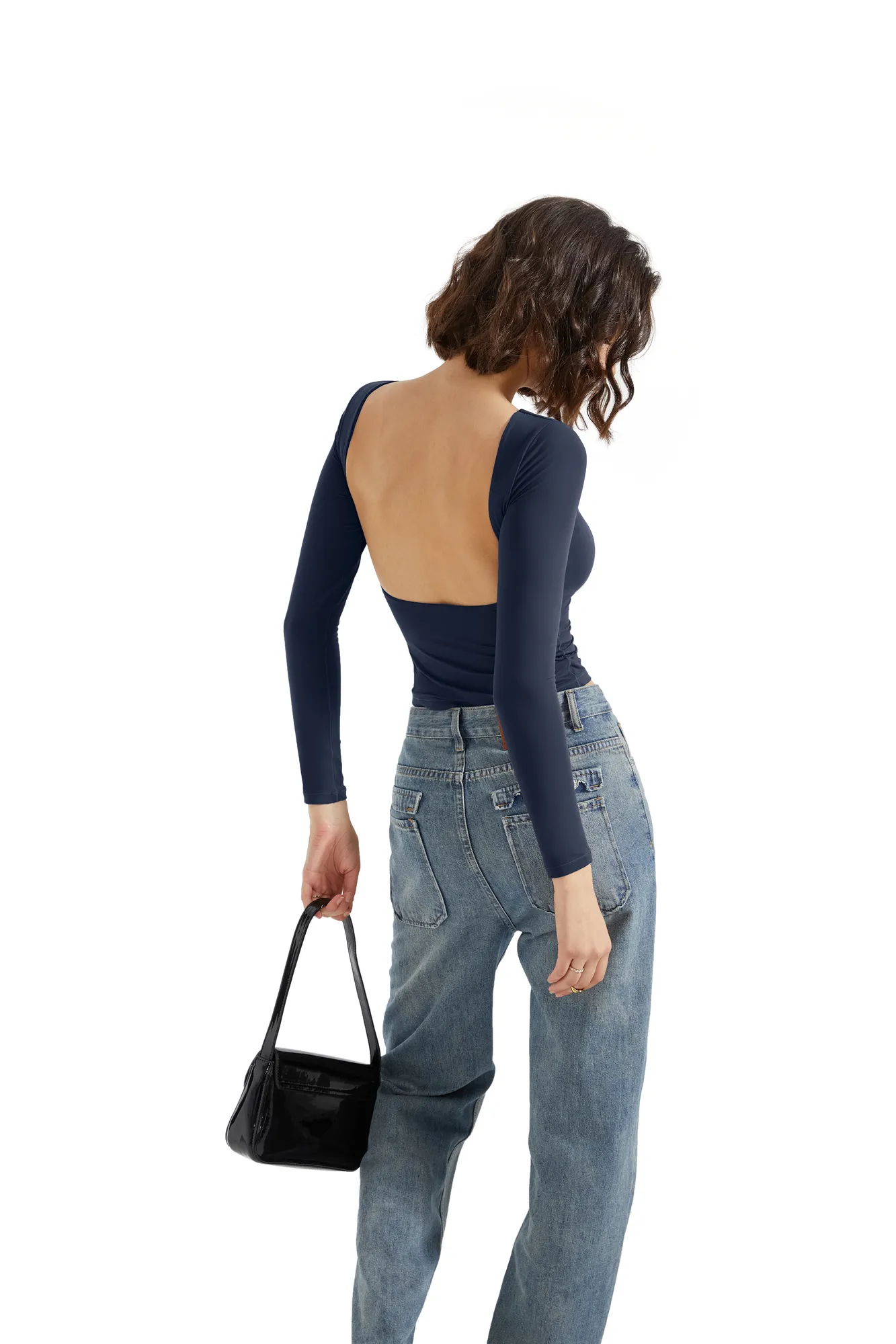 Buttery Soft Open Back Shirt - Long Sleeve - Image 66