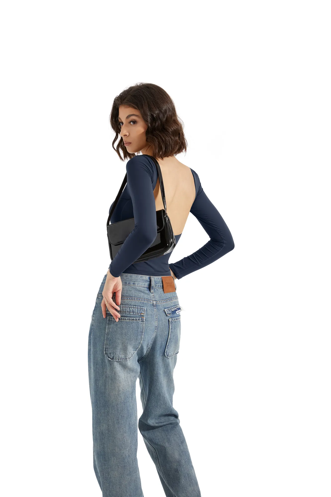 Buttery Soft Open Back Shirt - Long Sleeve - Image 67