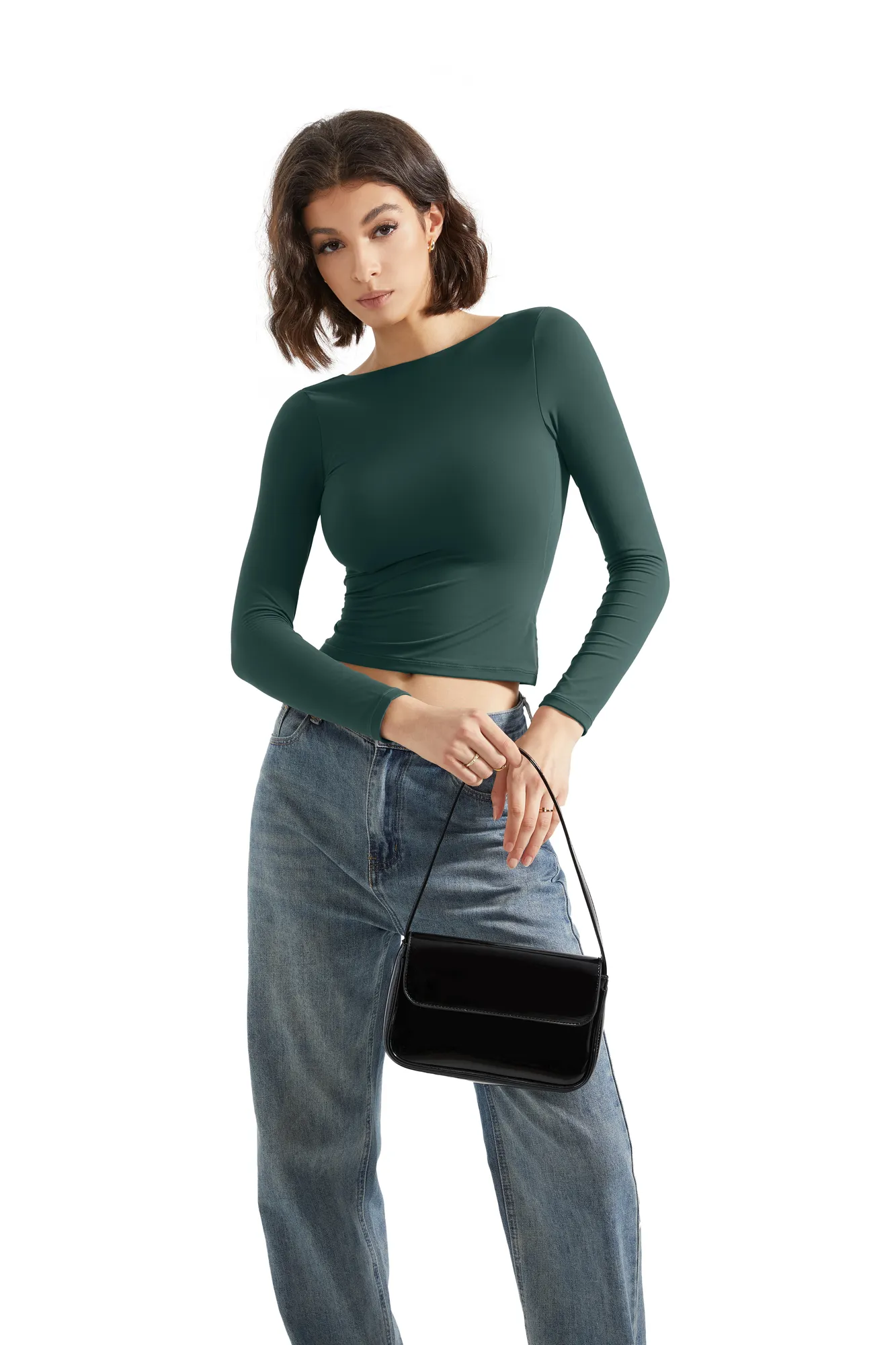 Buttery Soft Open Back Shirt - Long Sleeve - Image 75