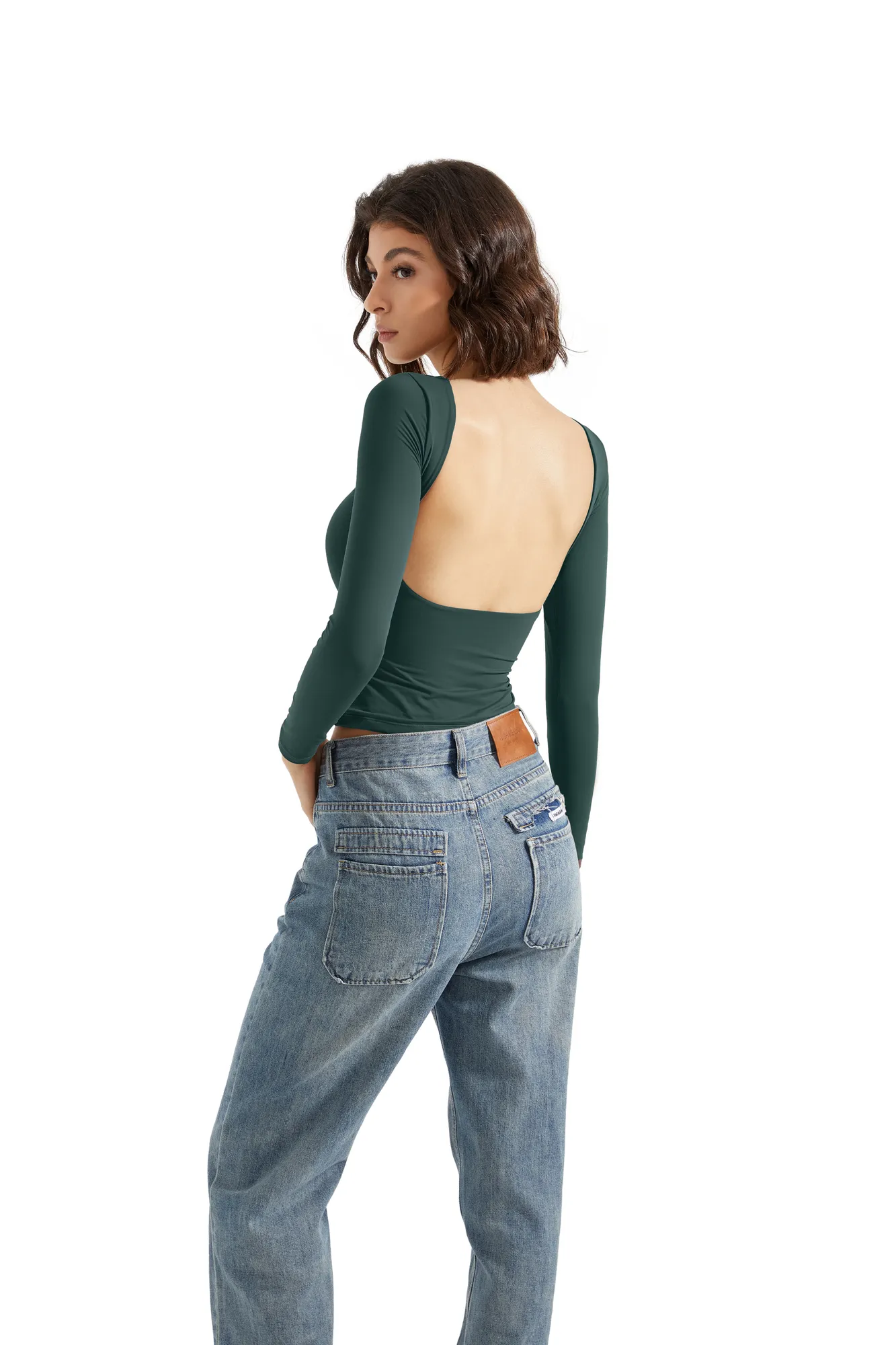 Buttery Soft Open Back Shirt - Long Sleeve - Image 76