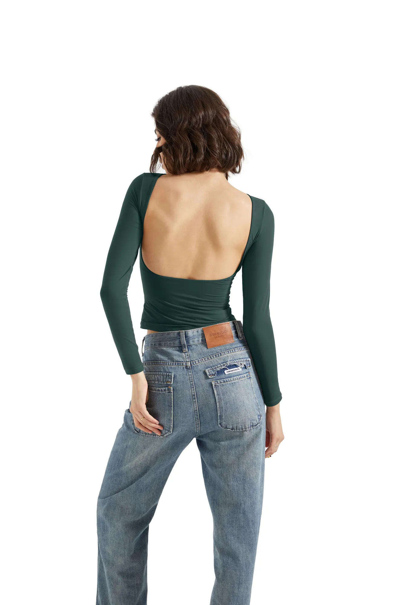 Buttery Soft Open Back Shirt - Long Sleeve - Image 77