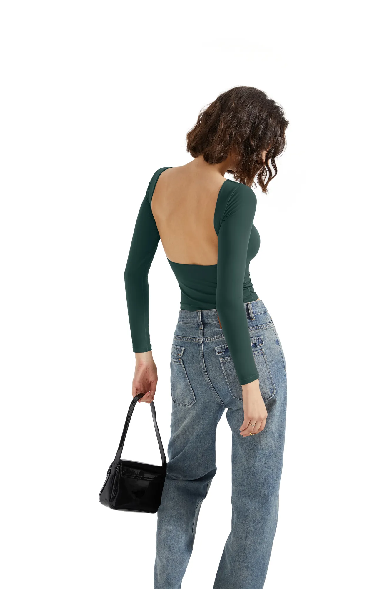 Buttery Soft Open Back Shirt - Long Sleeve - Image 78