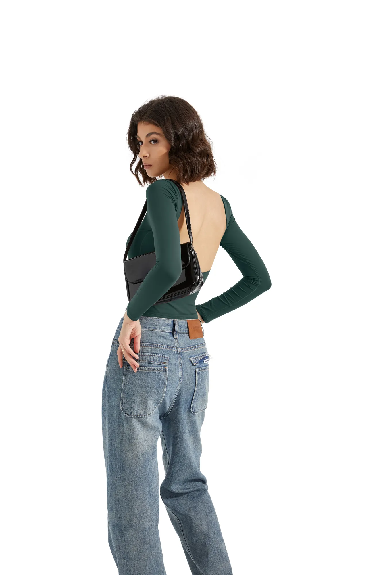 Buttery Soft Open Back Shirt - Long Sleeve - Image 79