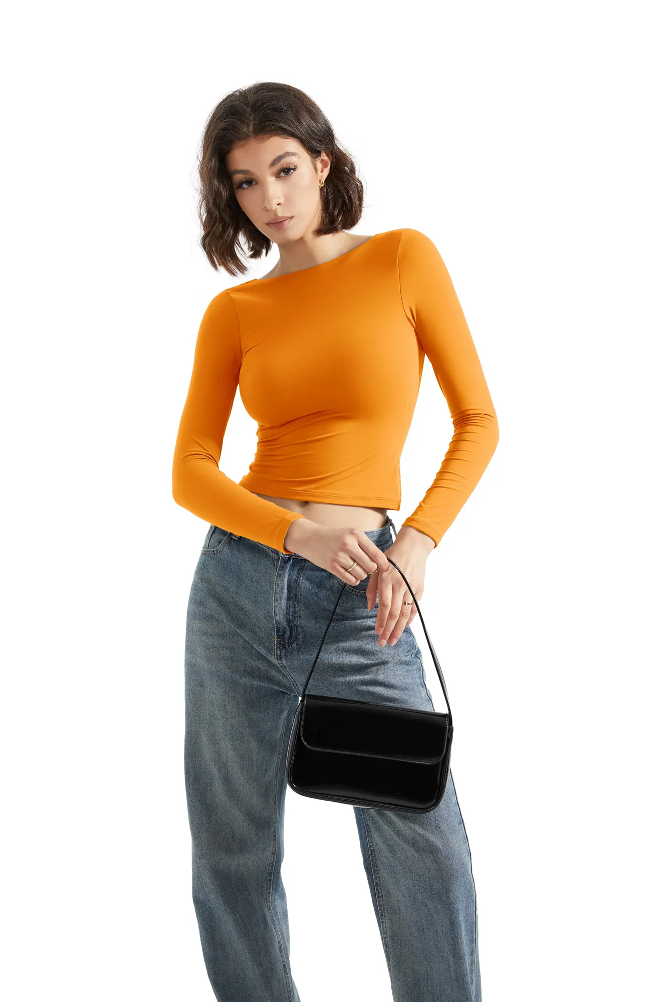 Buttery Soft Open Back Shirt - Long Sleeve - Image 81