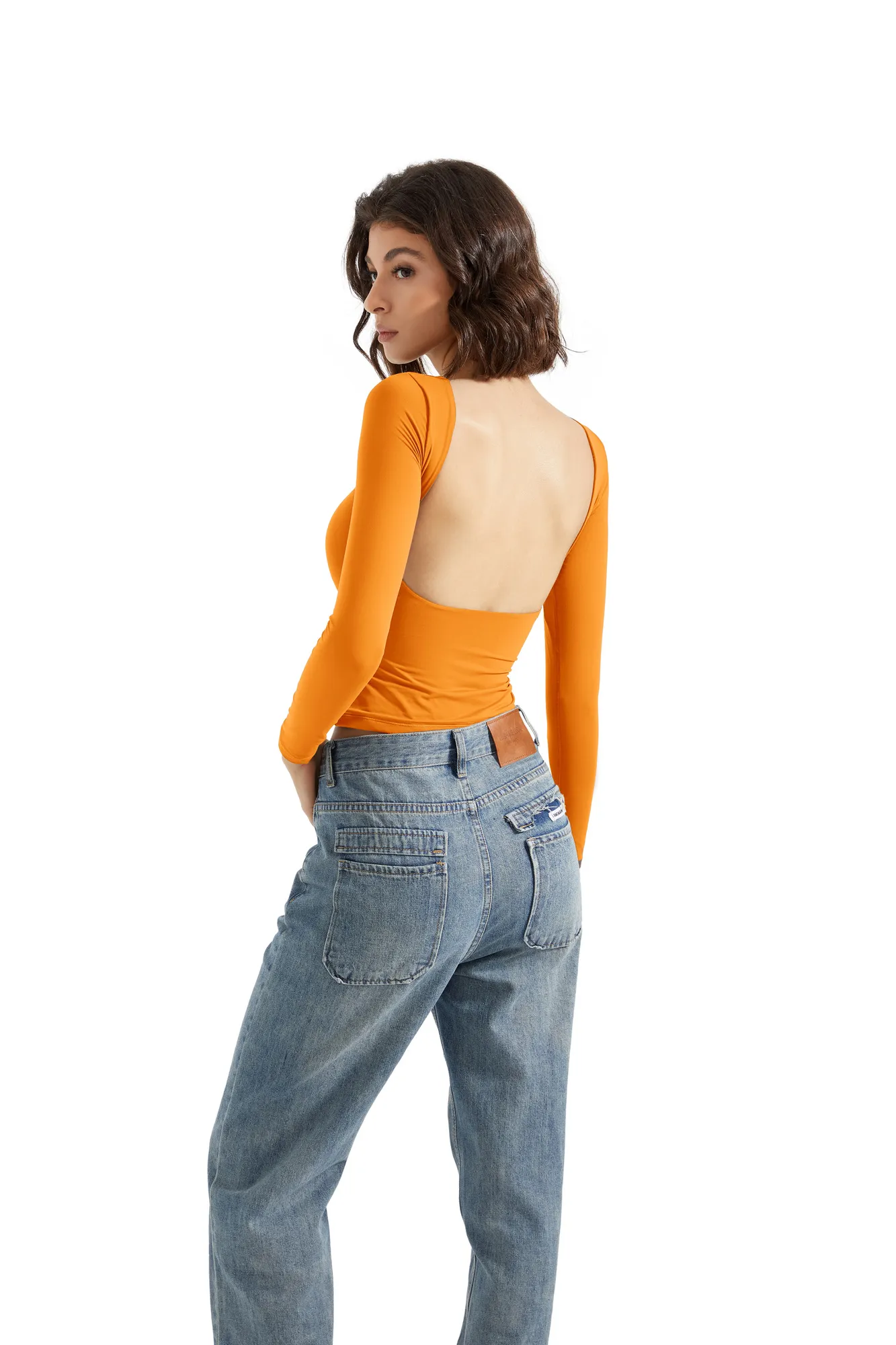 Buttery Soft Open Back Shirt - Long Sleeve - Image 82