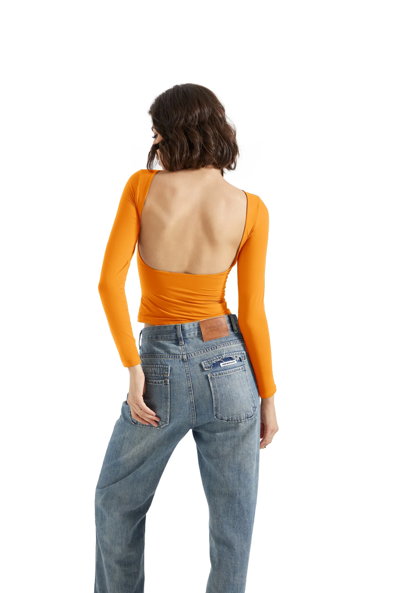 Buttery Soft Open Back Shirt - Long Sleeve - Image 83