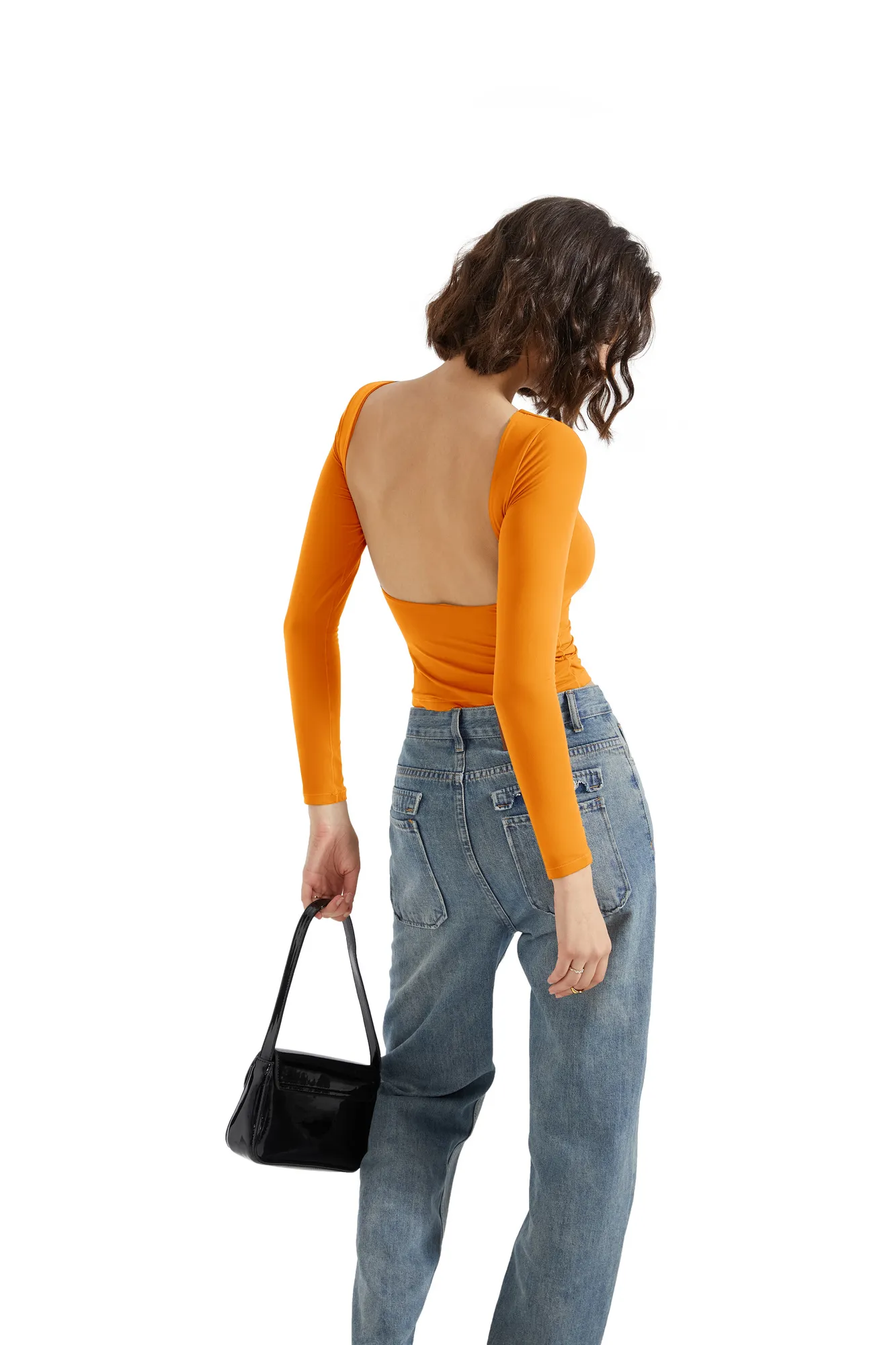 Buttery Soft Open Back Shirt - Long Sleeve - Image 84