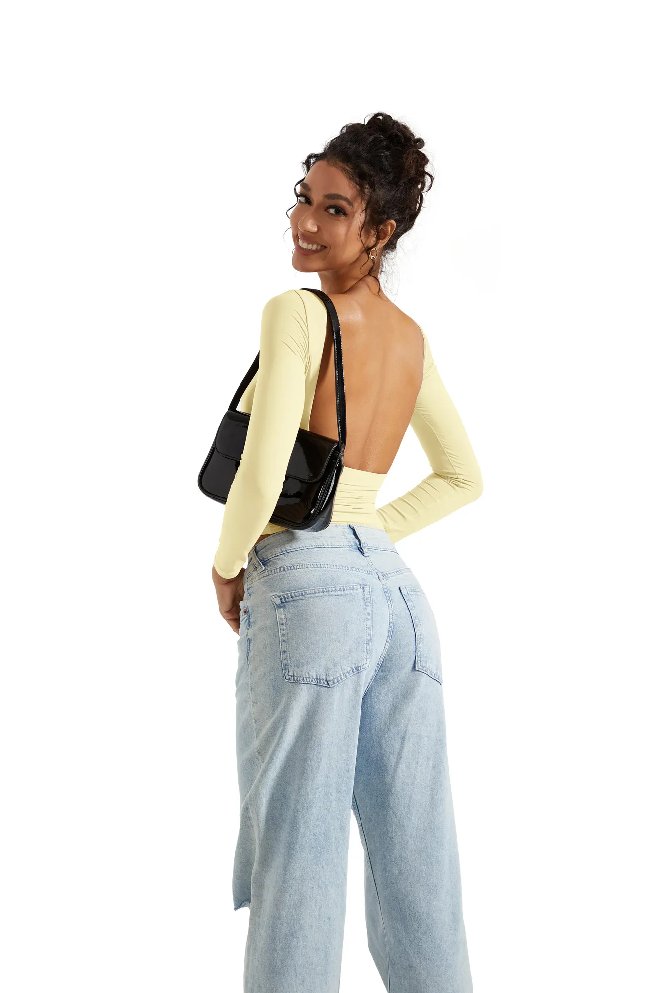 Buttery Soft Open Back Shirt - Long Sleeve - Image 88