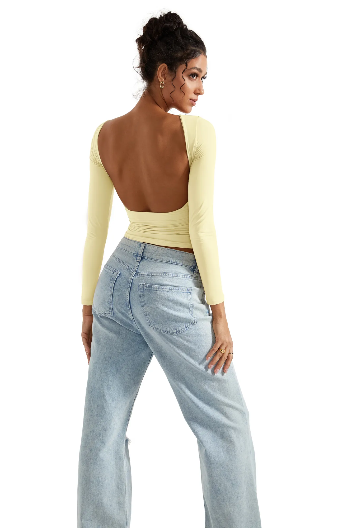 Buttery Soft Open Back Shirt - Long Sleeve - Image 89