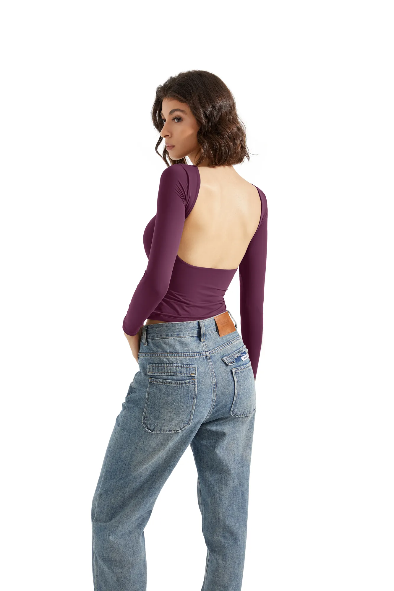 Buttery Soft Open Back Shirt - Long Sleeve - Image 94