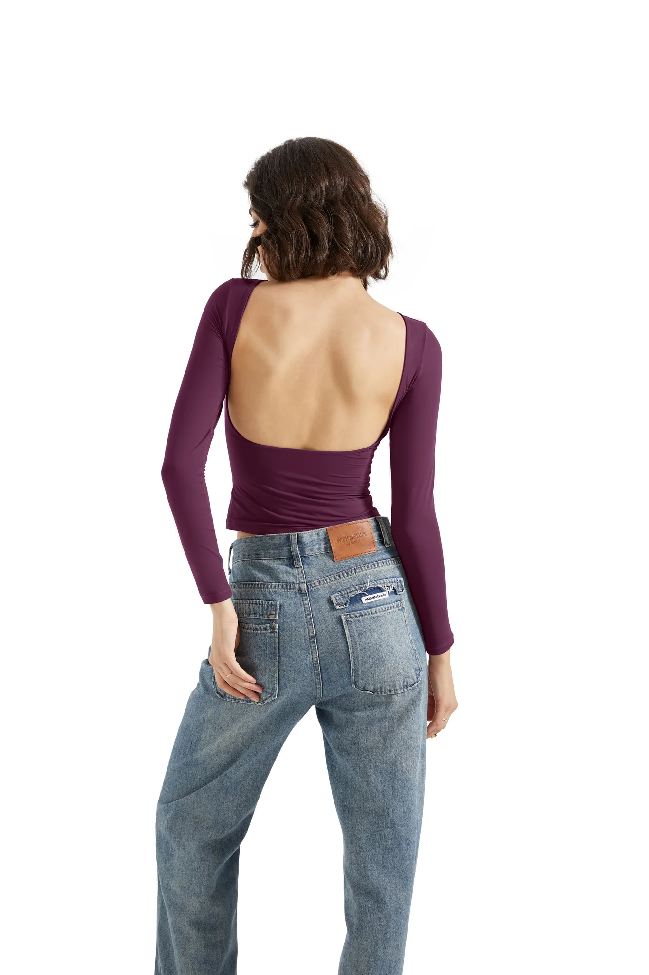 Buttery Soft Open Back Shirt - Long Sleeve - Image 95