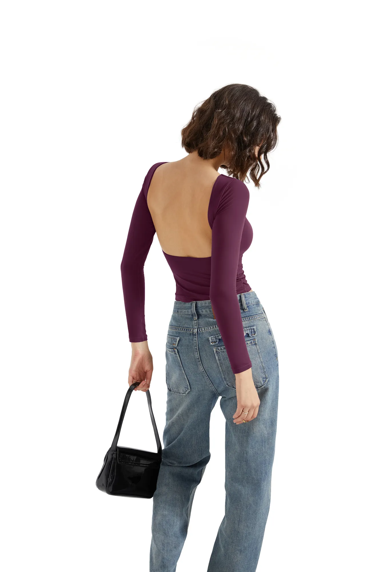 Buttery Soft Open Back Shirt - Long Sleeve - Image 96