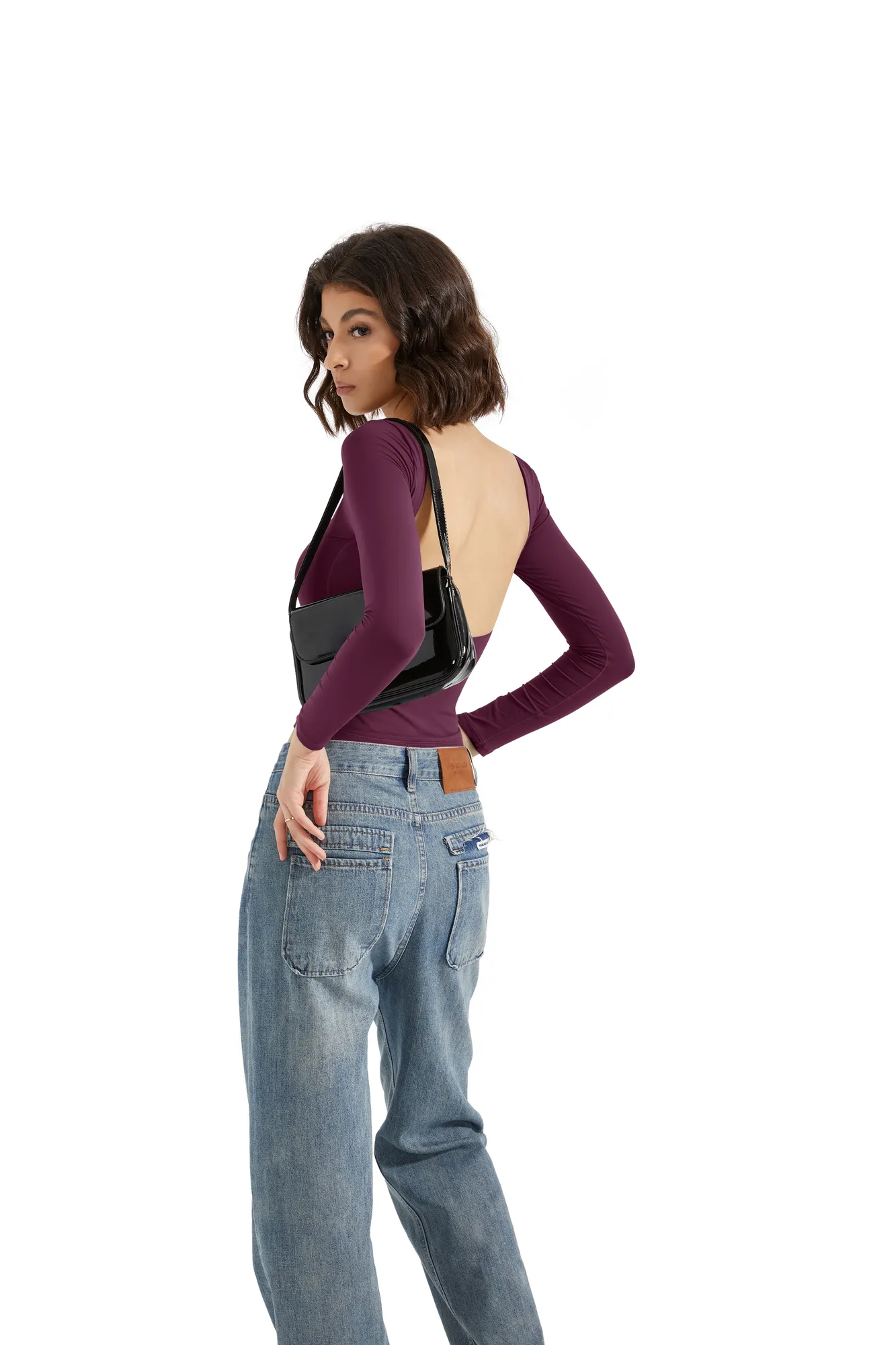 Buttery Soft Open Back Shirt - Long Sleeve - Image 97