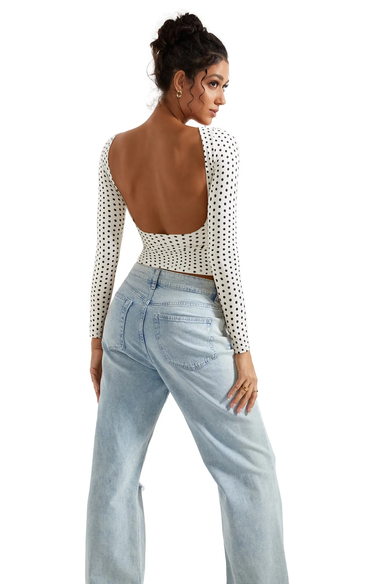 Buttery Soft Open Back Shirt - Long Sleeve - Image 99
